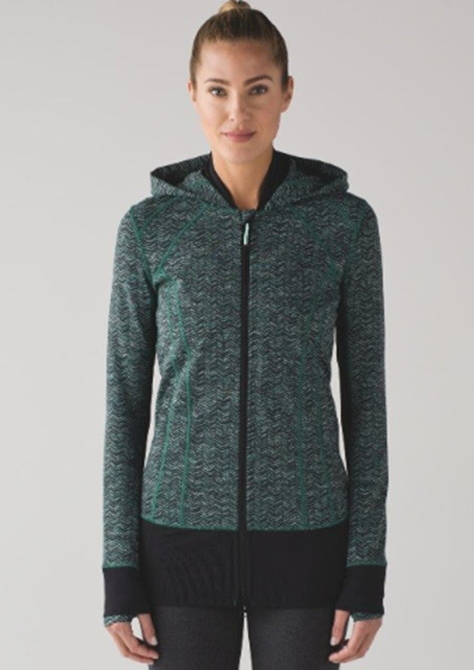 Lululemon Sz 4 Daily Practice Hooded Jacket Irregular Spacebone Sea Mist Green